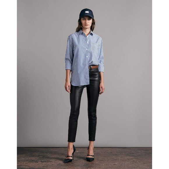 Rag & Bone Lamb Leather Skinny Jeans sz 25 Washed Black $1000 - Picture 1 of 11